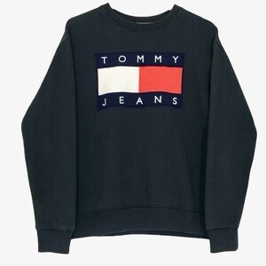 Vintage Tommy Jeans Satin Embroidered Flag Logo Sweatshirt – Men’s Medium